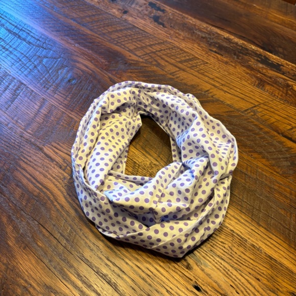 Lavender Polka Dot Silky Infinity Scarf - Picture 6 of 6